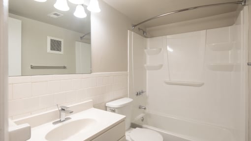 this is a photo of the bathroom in a 1 bedroom apartment at deer hill apartments in c