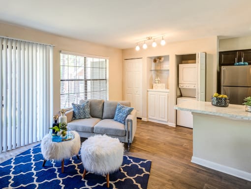 Kitchen and Living Area  at Vert at Six Forks Apartments in Raleigh, NC