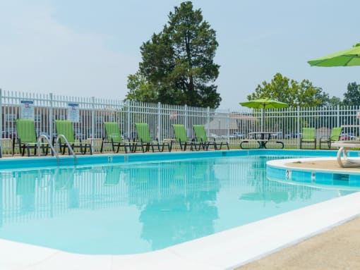 Pool at Warwick Village apartments in Newport News