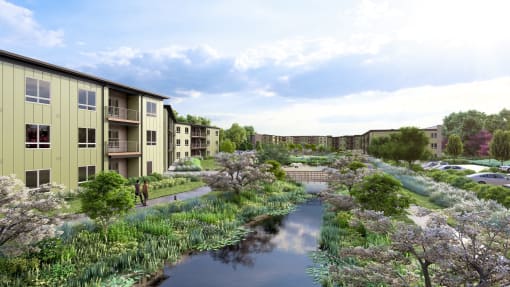 Lake With Lush Natural Surrounding at Boardwalk at Research Park, Huntsville, 35811