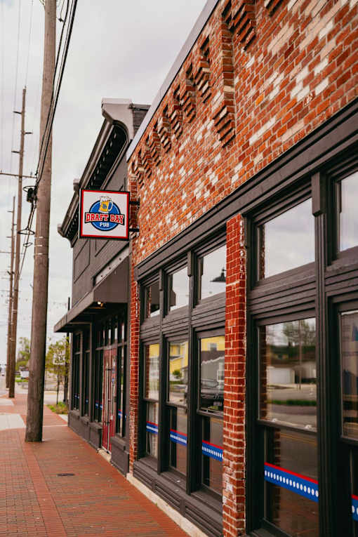 A brick building with a sign that says "Brewpub".