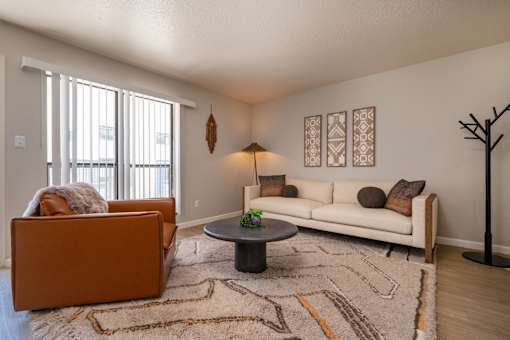 Bright Living Room at Peaks at Sandia View, New Mexico