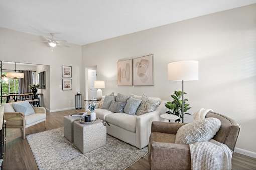 Decorated Living Room at Concord Place Apartments, Mentor, OH