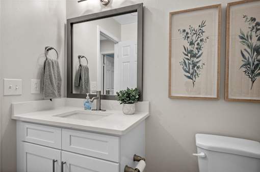 Bathroom With Extra Storage Space at Concord Place Apartments, Ohio