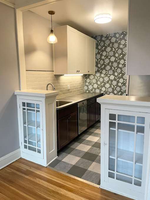 Attractive kitchen includes dishwasher.