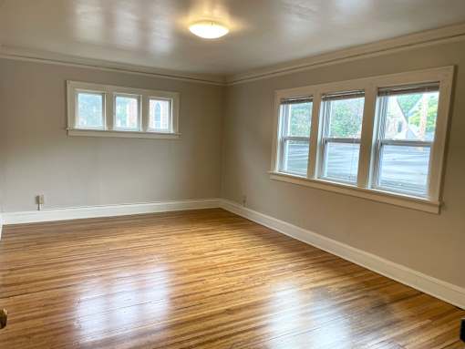 Sunny, southwest unit with lots of natural light in the sizeable living room.