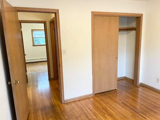 Ample closet space, with five total closets in the unit.