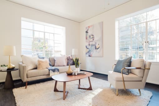 living room with ample natural light in ground floor apartment