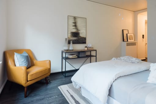 large bedroom with sitting area