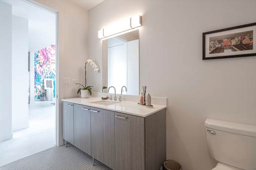 Bathroom with mirror at Lofts at Centennial Yards, Georgia, 30303