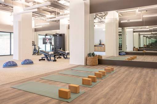 Yoga studio at Lofts at Centennial Yards, Atlanta, Georgia