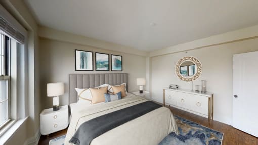 Sun Filled Bedroom at The Regent Apartments, Brookline, MA