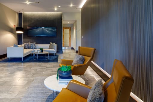 Lobby Sitting Area at 28 Austin, Newton, MA, 02460