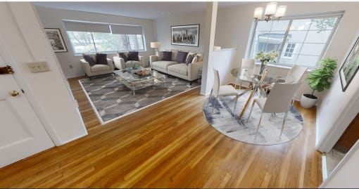 Oversized Living and Dining Area, Green Street Apartments, Brookline