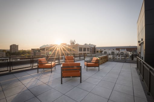 Roof Deck with Panoramic City Views in Providence, RI