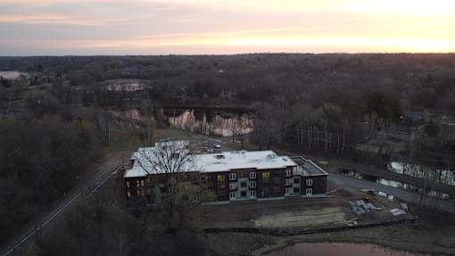 The Lakes of Mahtomedi sunrise drone shot