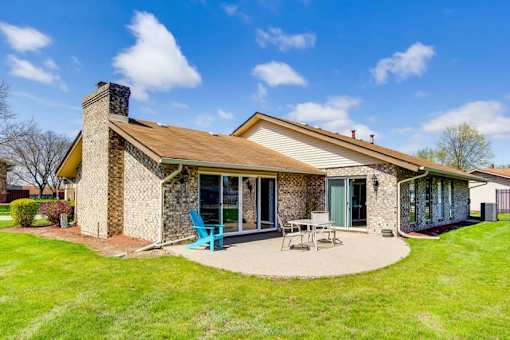 Spacious Patio With Sitting Arrangements at Black Hawk Apartments, Indiana, 46815
