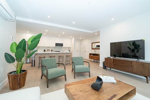Living Room with a Television at Woodland Place Apartments, Langford, L4H 3P6