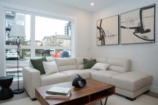 Living Room With Expansive Window at Woodland Place Apartments, British Columbia, L4H 3P6