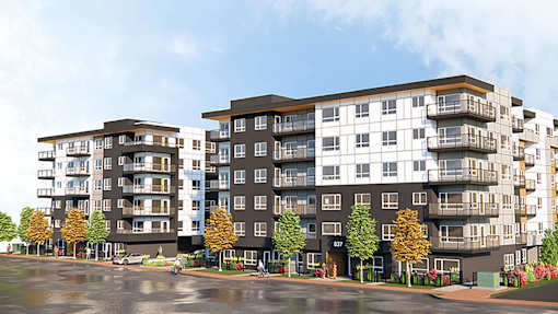 Exterior Apartment Building at Woodland Place Apartments, Langford
