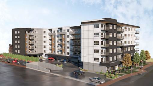 Exterior View at Woodland Place Apartments, Langford, BC, L4H 3P6