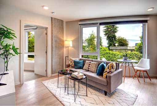 Living Area With Dining at Metro Line Flats, Washington