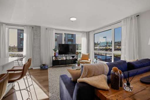 Living Area With TV at Riverfront Everett, Washington, 98201