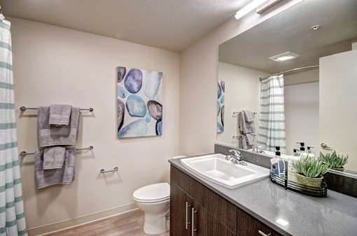 Luxurious Bathroom at Upton Flats, Seattle, WA, 98126