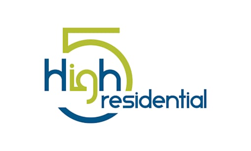 A logo with the words "high residential" and a number 5.