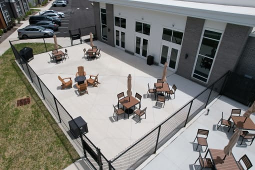 Property patio at The Landing Apartments, Avon, IN