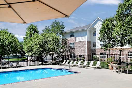 Pool With Lounge Chairs at Standing Bear Lake, Nebraska, 68164