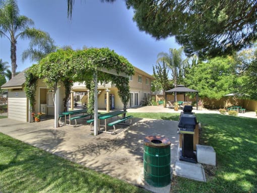 Garden Courtyard With Grills at The Arbors at Mountain View, Mountain View, California
