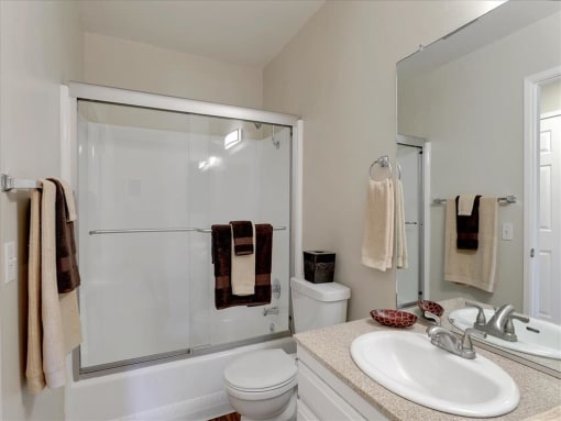 Bright Bathroom at Casa Alberta Apartments, Sunnyvale