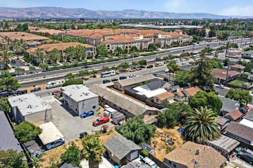 An aerial shot of the neighborhood