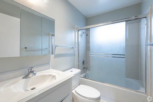 a bathroom with a sink toilet and a shower