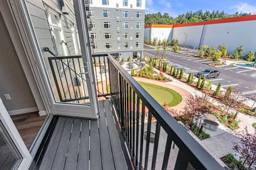 Balcony with view at Nuovo Apartments, Bellevue, 98005