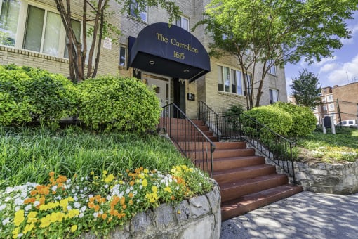 the facade or entrance of the ls apartments