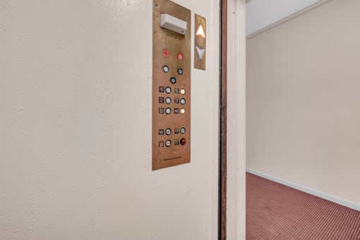 a door with a remote control on the side of it