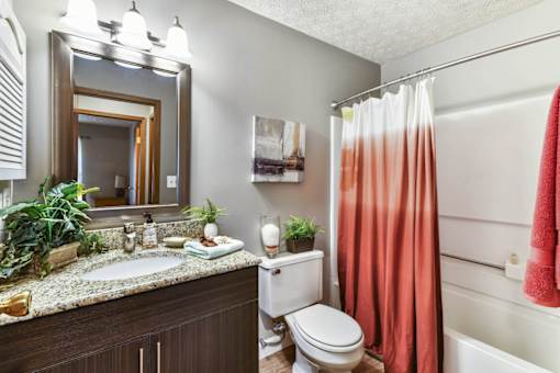 A bathroom with a toilet, sink, and a shower curtain.