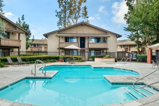 the swimming pool at our apartments