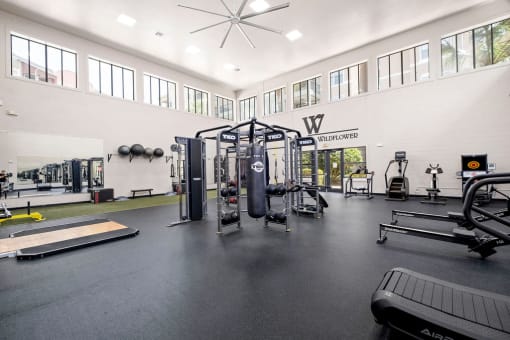 the gym at the apartments for rent