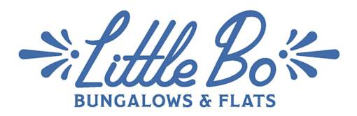 A logo for Little Bo Bungalows and Flats.