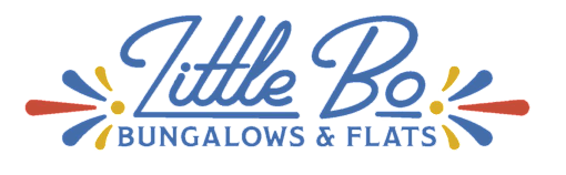 A logo for a company called Tittle Bo that specializes in bungalows and flats.