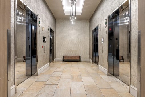 Elevators at Allure Hermann Park, Houston Medical Center in Houston, TX