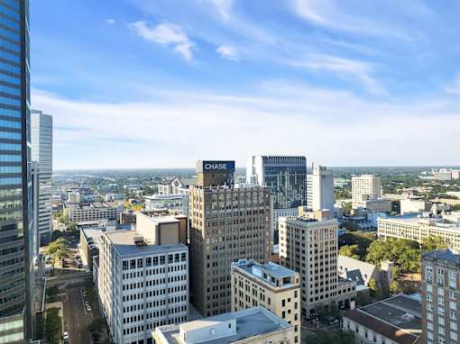 The Residences at Barnett | Downtown Jacksonville | aerial view of the building