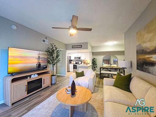 The Willow Floor Plan Model Living Room | Aspire at Gateway