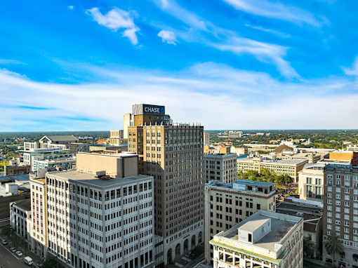 The Residences at Barnett | Downtown Jacksonville | aerial view of the building