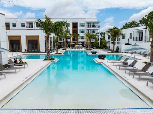 Lounge Chairs by the Pool at The Residences at Enso, Jacksonville, FL