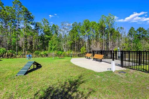 Dog-friendly Bark Park at Longleaf at St. Johns Apartments, St. Johns, FL, for resident pets