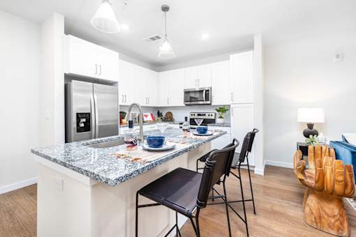 Kitchen with Island at The Station at San Marco, Jacksonville, Florida